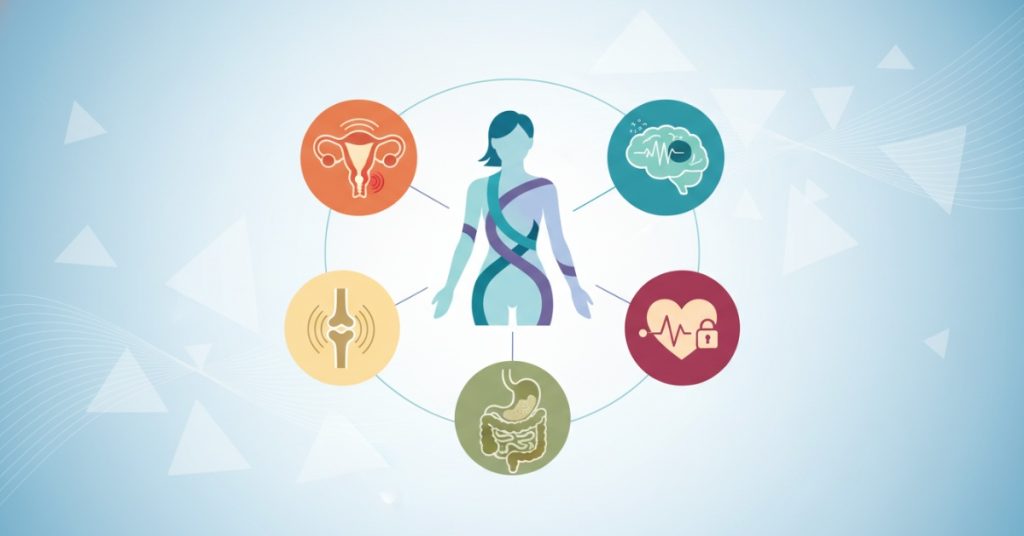 Hình ảnh một người phụ nữ trẻ trung, năng động đang tươi cười, biểu tượng cho việc chăm sóc sức khỏe phụ nữ và nhận thức về 5 vấn đề sức khỏe phụ nữ thường gặp để duy trì cuộc sống khỏe mạnh.