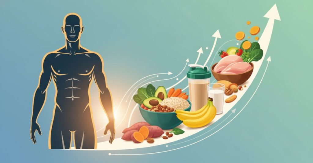 Hình ảnh một người trẻ khỏe mạnh đang mỉm cười, minh họa công thức tăng cân khoa học và hiệu quả dành cho người gầy khó lên cân.