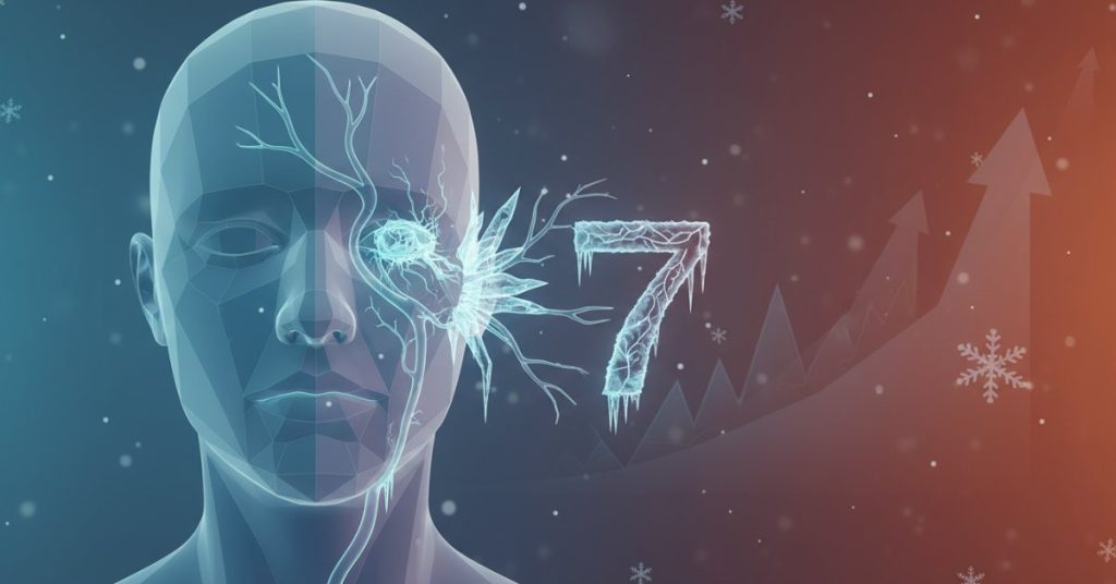 Hình ảnh một người đang biểu hiện sự bất đối xứng trên khuôn mặt, minh họa các dấu hiệu của tình trạng liệt dây thần kinh số 7, đặc biệt lưu ý khi số ca mắc tăng cao vào mùa lạnh.